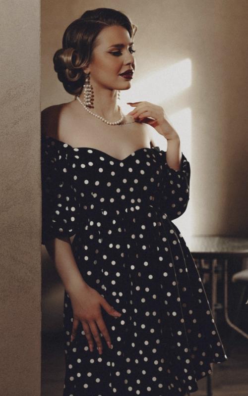 Создавали современный образ в ретро стиле. 03