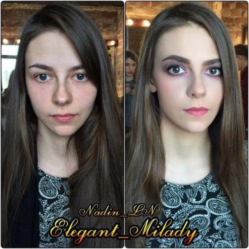 Работы нашей выпускницы @надежда она - самая, которая прошла в нашей школе обучение на курсах: Макияж как Профессия и  современные причёски. 02